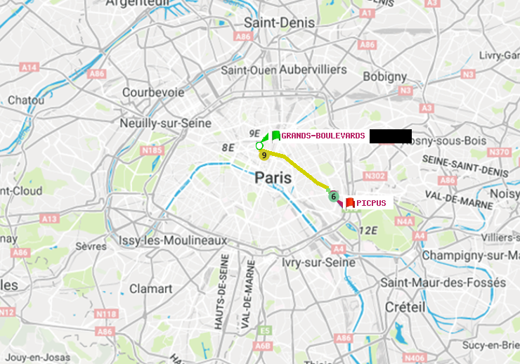 plan itinéraire ratp de Grands Boulevards à Picpus