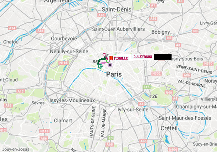 plan itinéraire ratp de Grands Boulevards à Pigalle