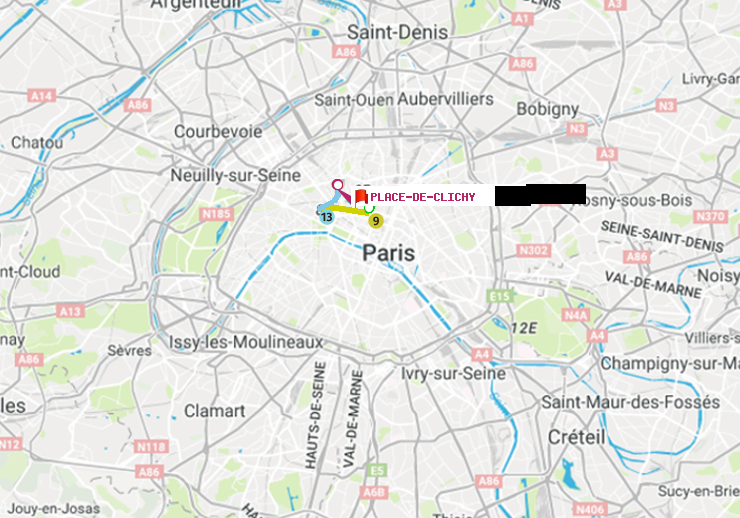 plan itinéraire ratp de Grands Boulevards à Place de Clichy