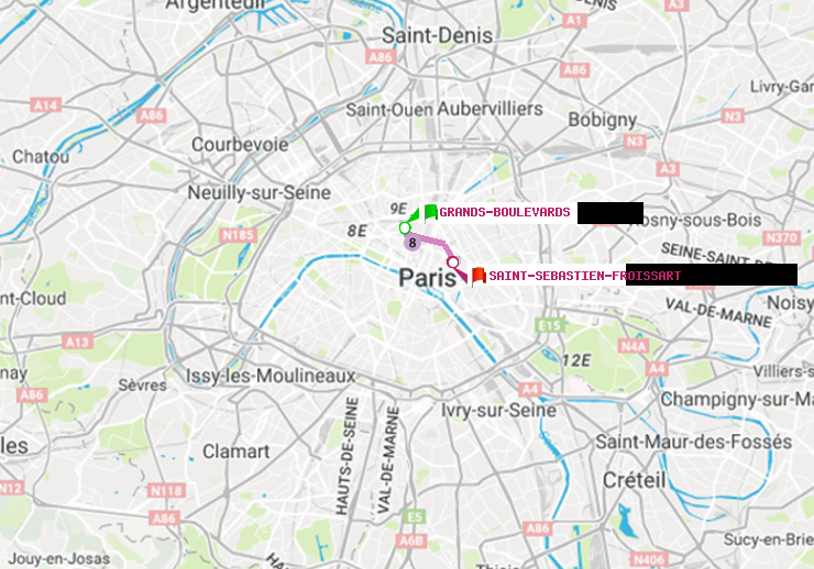 plan itinéraire ratp de Grands Boulevards à Saint-Sébastien-Froissart