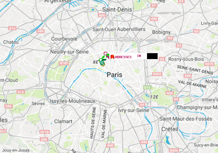 plan itinéraire ratp de Havre-Caumartin à Abbesses
