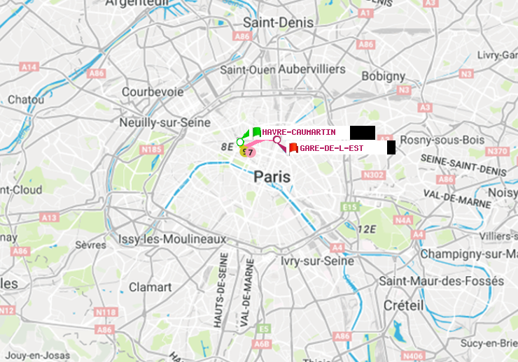 plan itinéraire ratp de Havre-Caumartin à Gare de l