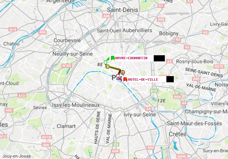 plan itinéraire ratp de Havre-Caumartin à Hôtel de Ville