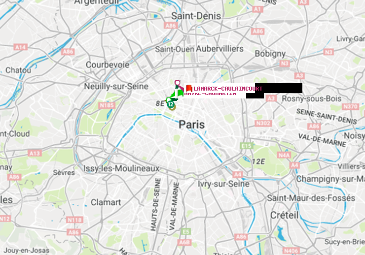 plan itinéraire ratp de Havre-Caumartin à Lamarck-Caulaincourt