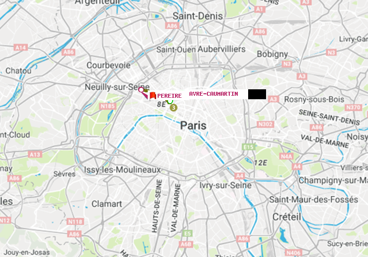 plan itinéraire ratp de Havre-Caumartin à Péreire