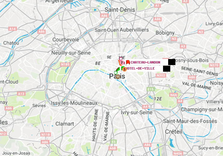 plan itinéraire ratp de Hôtel de Ville à Château Landon