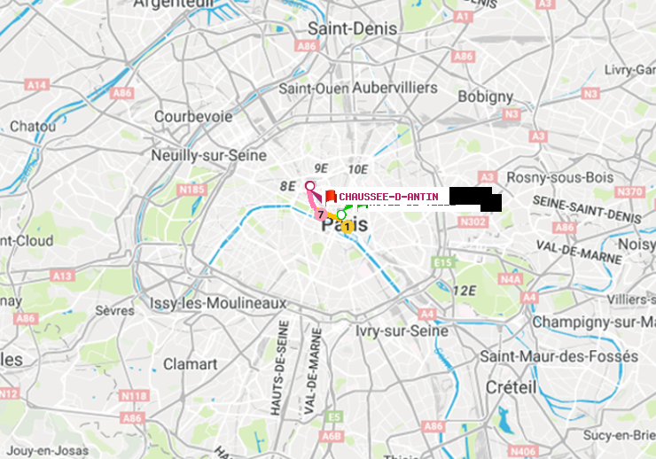 plan itinéraire ratp de Hôtel de Ville à Chaussée d