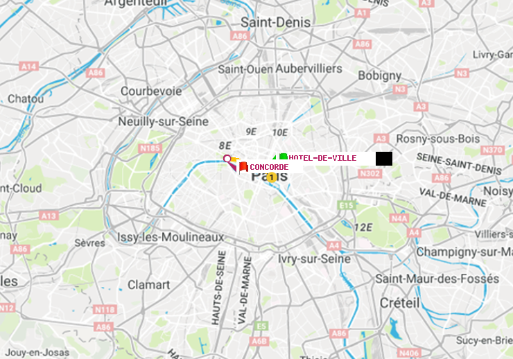 plan itinéraire ratp de Hôtel de Ville à Concorde