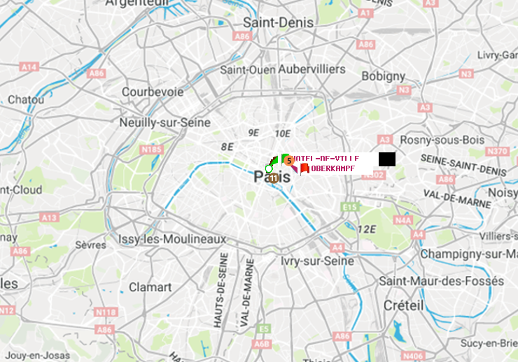 plan itinéraire ratp de Hôtel de Ville à Oberkampf