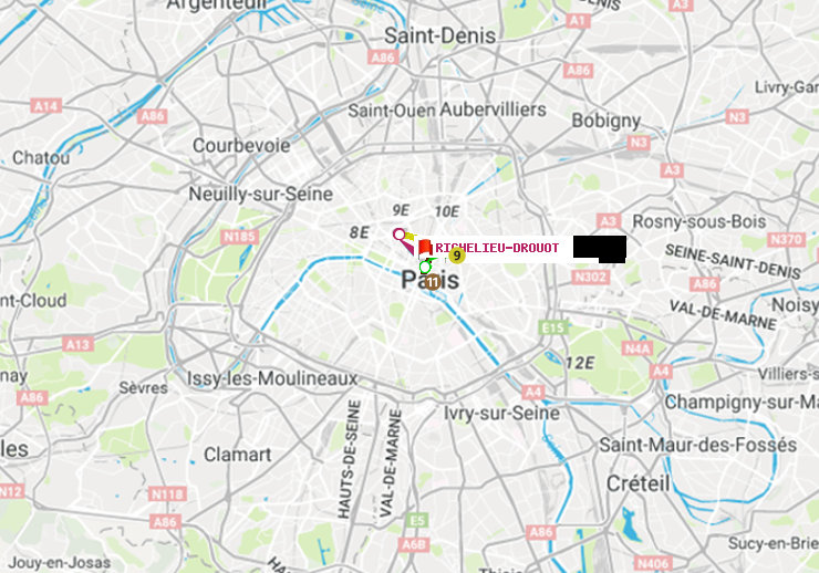 plan itinéraire ratp de Hôtel de Ville à Richelieu-Drouot