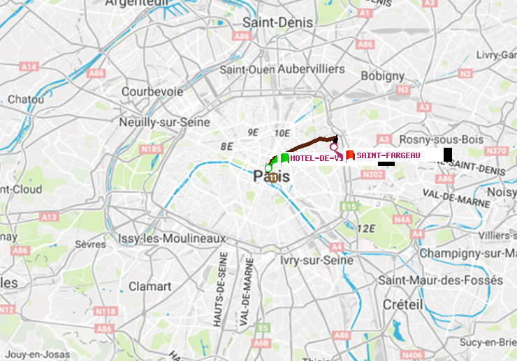 plan itinéraire ratp de Hôtel de Ville à Saint-Fargeau