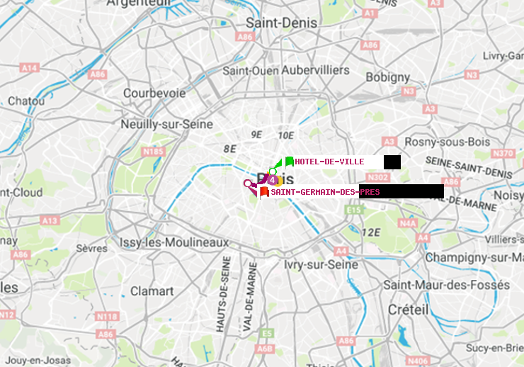 plan itinéraire ratp de Hôtel de Ville à Saint-Germain des Prés
