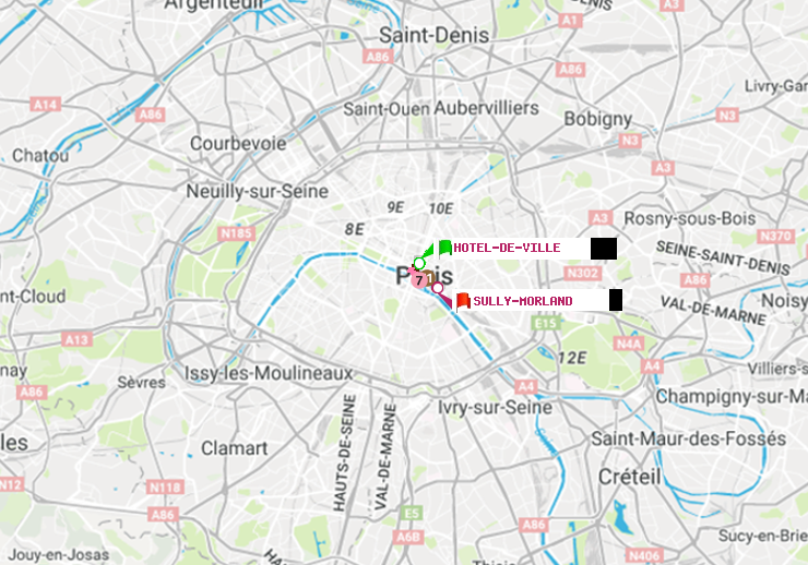 plan itinéraire ratp de Hôtel de Ville à Sully-Morland