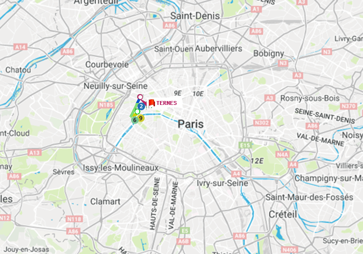 plan itinéraire ratp de Iéna à Ternes