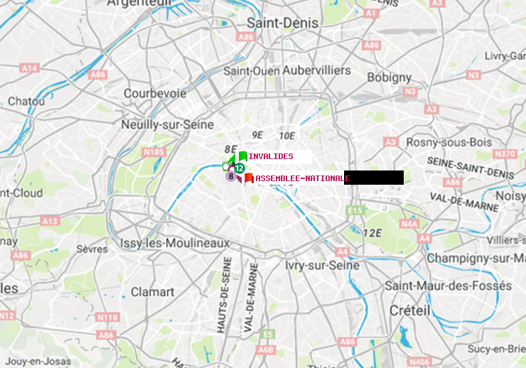 plan itinéraire ratp de Invalides à Assemblée Nationale