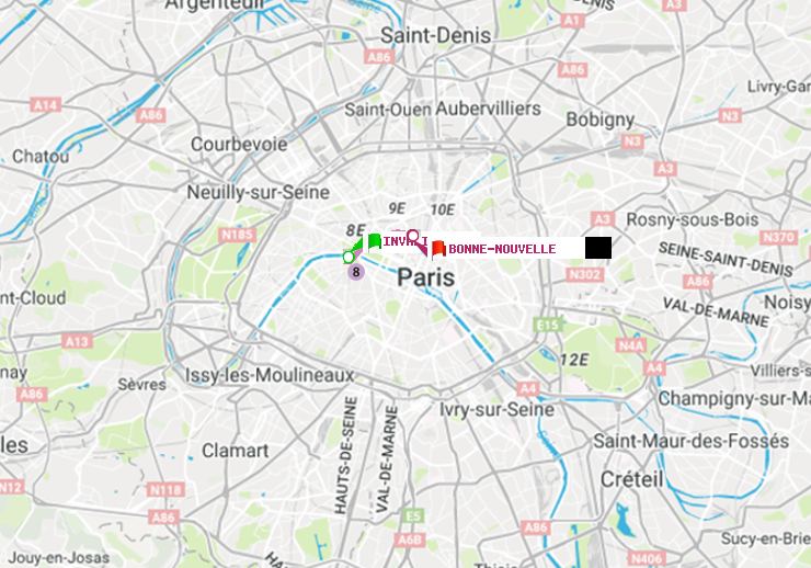 plan itinéraire ratp de Invalides à Bonne Nouvelle