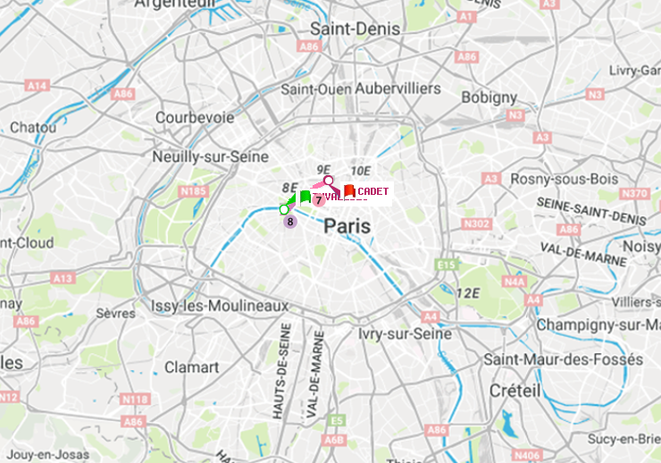 plan itinéraire ratp de Invalides à Cadet