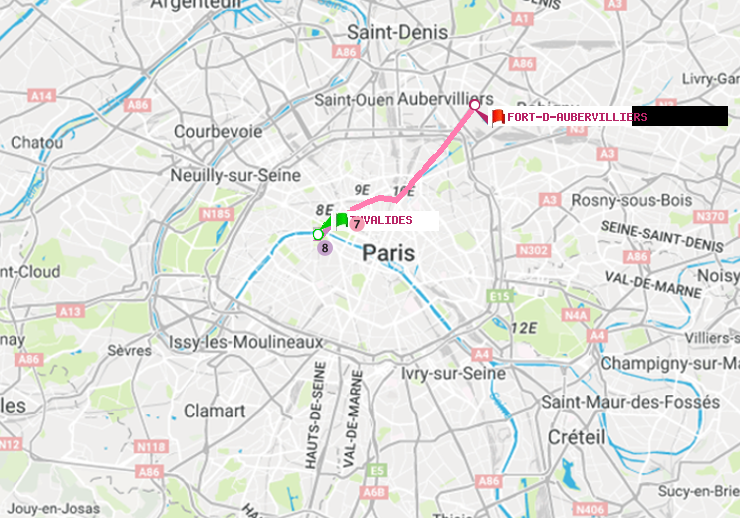 plan itinéraire ratp de Invalides à Fort d