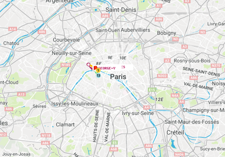 plan itinéraire ratp de Invalides à George V