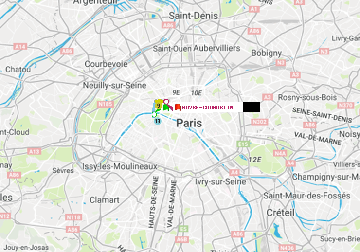 plan itinéraire ratp de Invalides à Havre-Caumartin