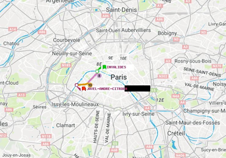 plan itinéraire ratp de Invalides à Javel-André-Citroen
