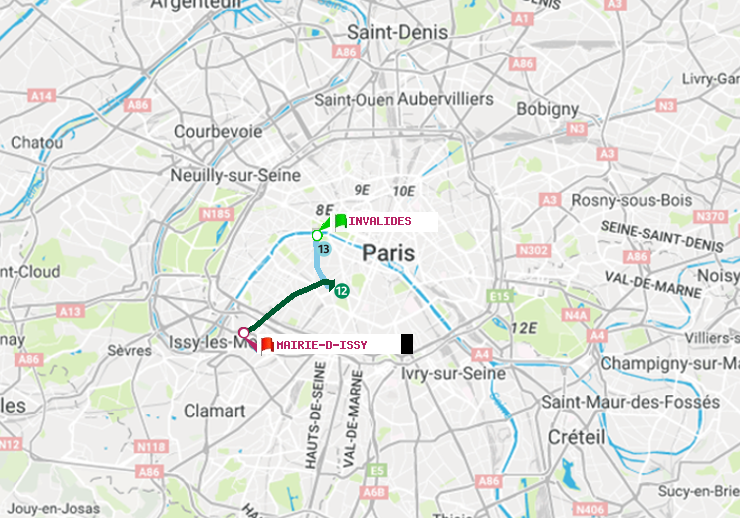 plan itinéraire ratp de Invalides à Mairie d