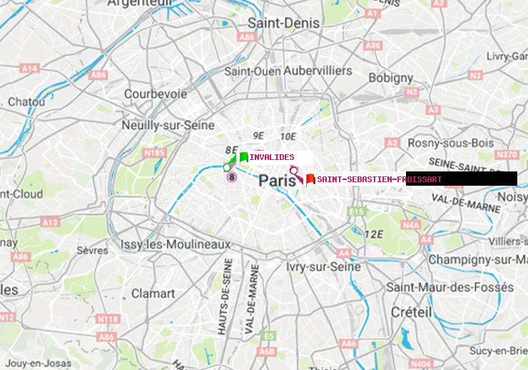 plan itinéraire ratp de Invalides à Saint-Sébastien-Froissart