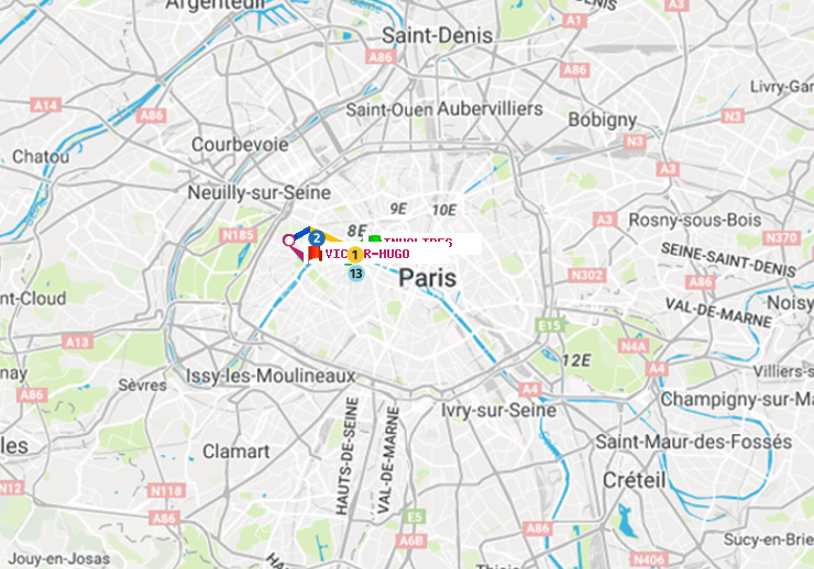 plan itinéraire ratp de Invalides à Victor Hugo