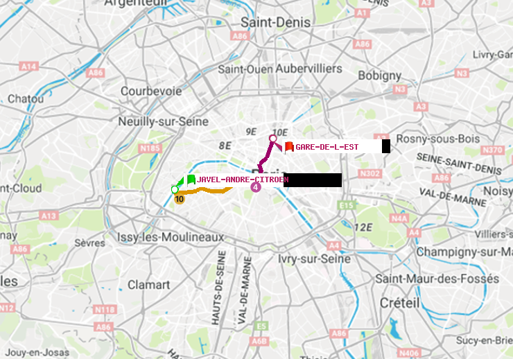 plan itinéraire ratp de Javel-André-Citroen à Gare de l