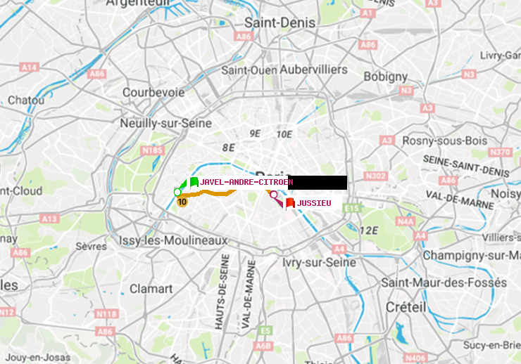 plan itinéraire ratp de Javel-André-Citroen à Jussieu