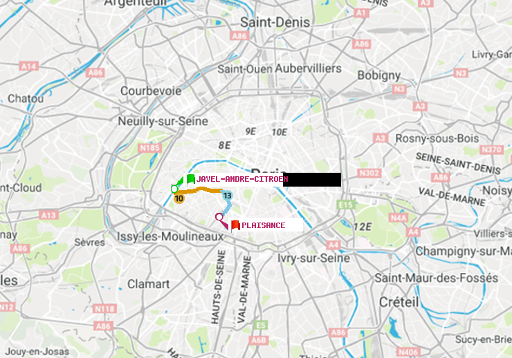 plan itinéraire ratp de Javel-André-Citroen à Plaisance