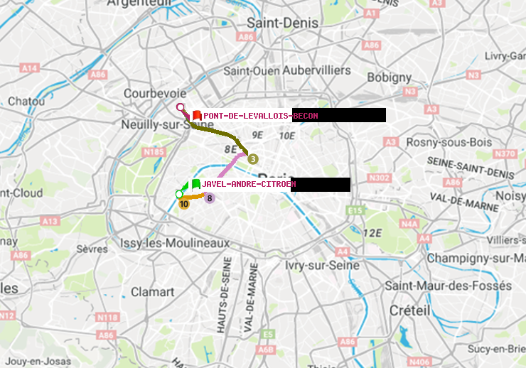 plan itinéraire ratp de Javel-André-Citroen à Pont de Levallois-Bécon
