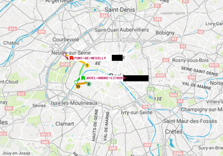 plan itinéraire ratp de Javel-André-Citroen à Pont de Neuilly