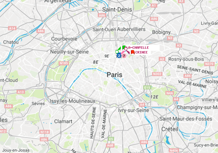 plan itinéraire ratp de La Chapelle à Crimée
