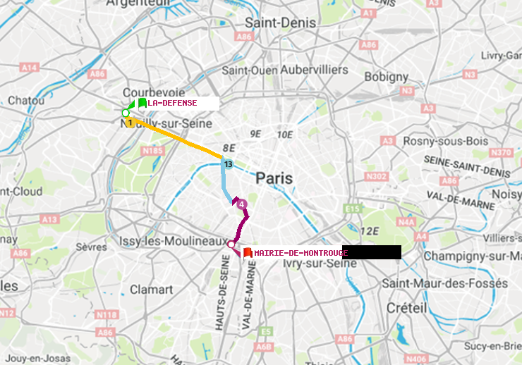 plan itinéraire ratp de La Défense (Grande Arche) à Mairie de Montrouge
