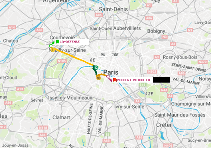 plan itinéraire ratp de La Défense (Grande Arche) à Maubert-Mutualité