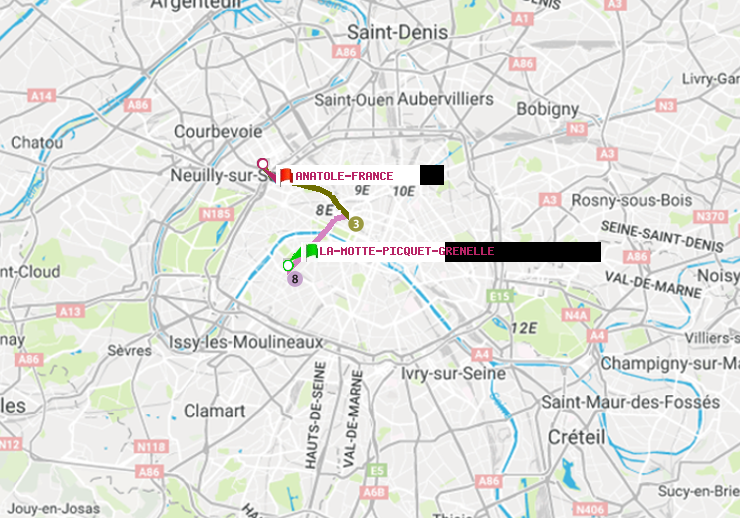 plan itinéraire ratp de La Motte-Picquet-Grenelle à Anatole-France