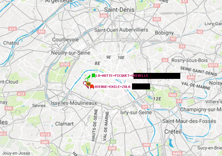 plan itinéraire ratp de La Motte-Picquet-Grenelle à Avenue Emile-Zola