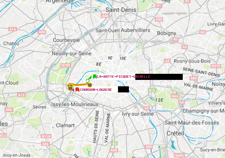 plan itinéraire ratp de La Motte-Picquet-Grenelle à Chardon-Lagache