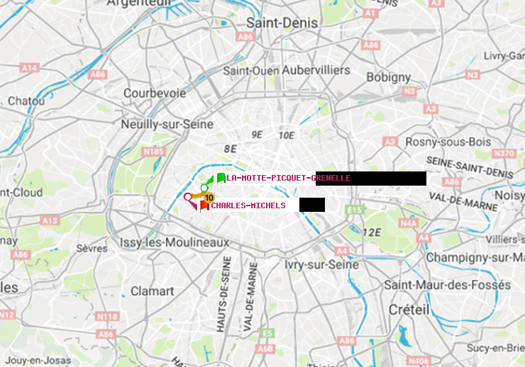 plan itinéraire ratp de La Motte-Picquet-Grenelle à Charles Michels