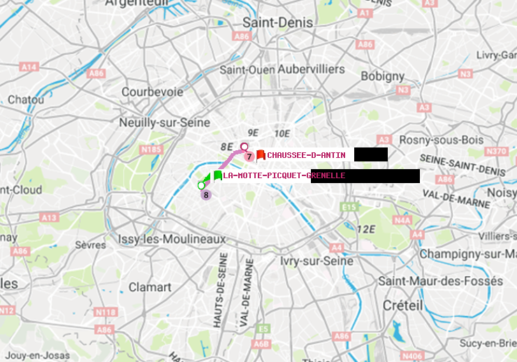plan itinéraire ratp de La Motte-Picquet-Grenelle à Chaussée d