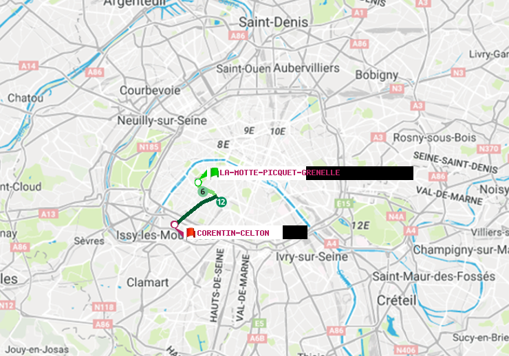 plan itinéraire ratp de La Motte-Picquet-Grenelle à Corentin-Celton