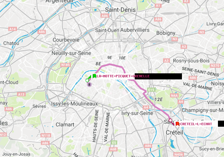 plan itinéraire ratp de La Motte-Picquet-Grenelle à Créteil-L