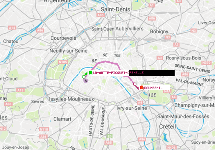 plan itinéraire ratp de La Motte-Picquet-Grenelle à Daumesnil (Félix Eboué)