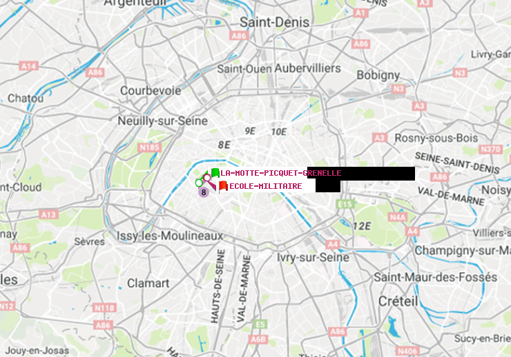 plan itinéraire ratp de La Motte-Picquet-Grenelle à Ecole Militaire