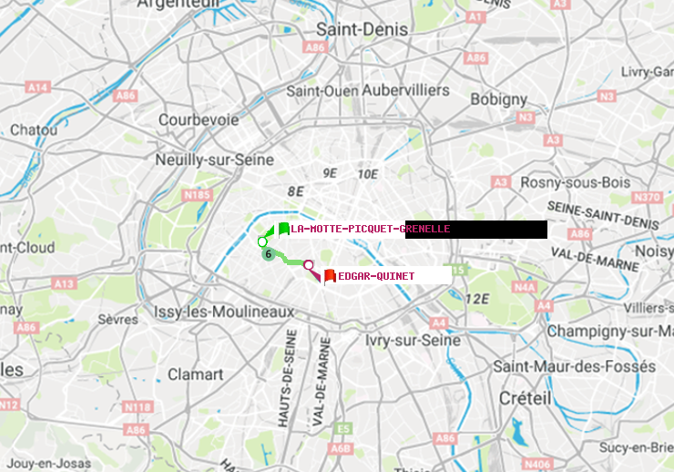 plan itinéraire ratp de La Motte-Picquet-Grenelle à Edgar-Quinet
