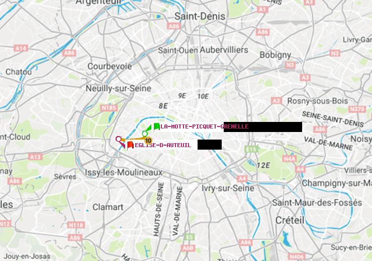 plan itinéraire ratp de La Motte-Picquet-Grenelle à Eglise d
