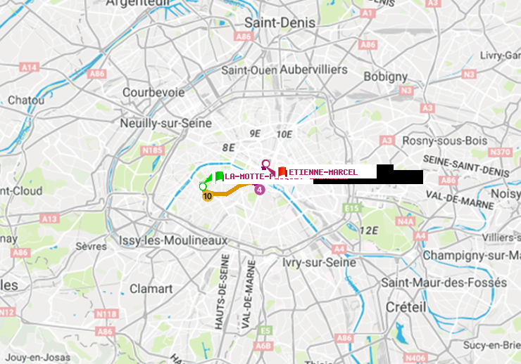 plan itinéraire ratp de La Motte-Picquet-Grenelle à Etienne Marcel