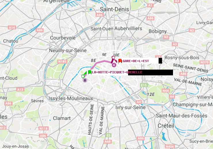 plan itinéraire ratp de La Motte-Picquet-Grenelle à Gare de l