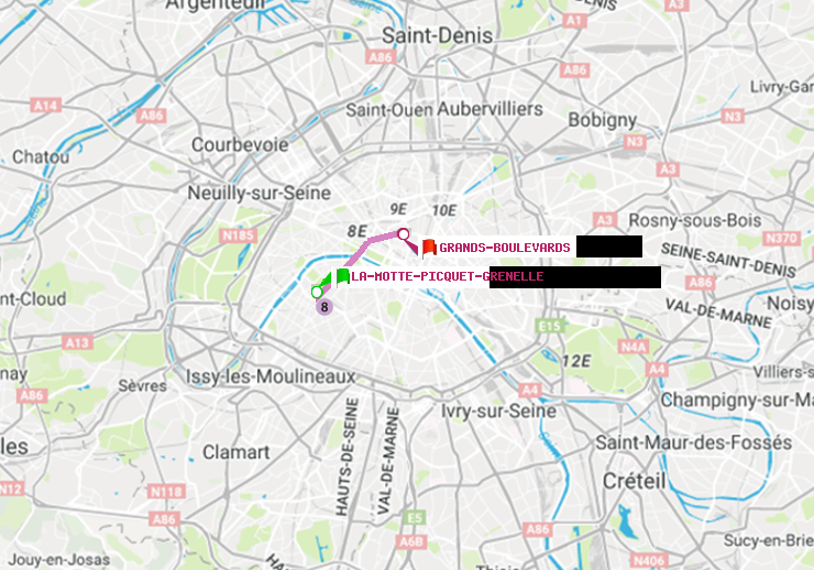 plan itinéraire ratp de La Motte-Picquet-Grenelle à Grands Boulevards